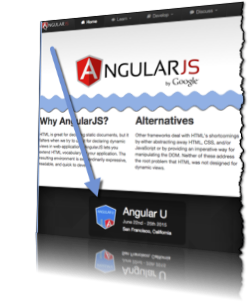 AngularJS.org Site with Angular U Logo